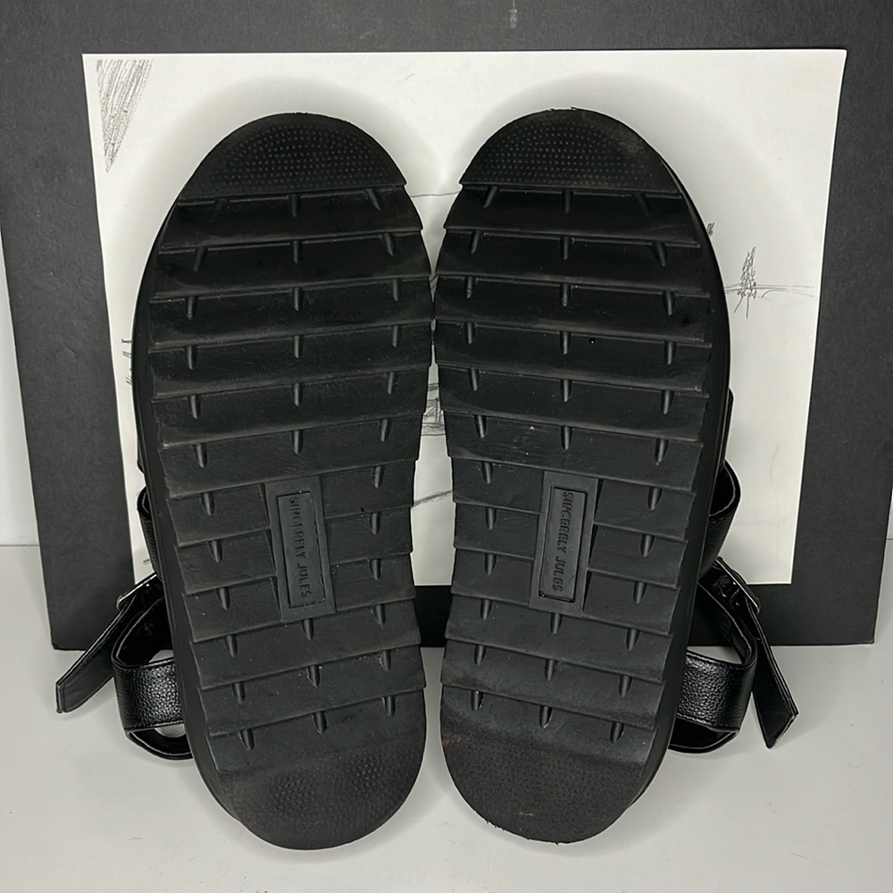 Sincerely Jules Model Daring Black Chunky Platform Sandals Women's Size 6 M - Picture 13 of 16